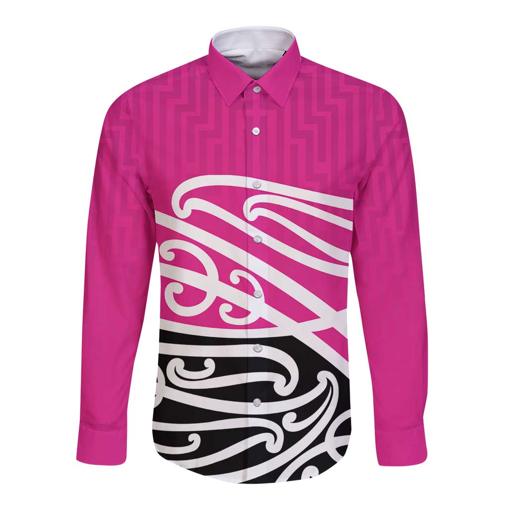 All Pink New Zealand Kowhai Ngutukak Long Sleeve Button Shirt - Aussie Hoodie