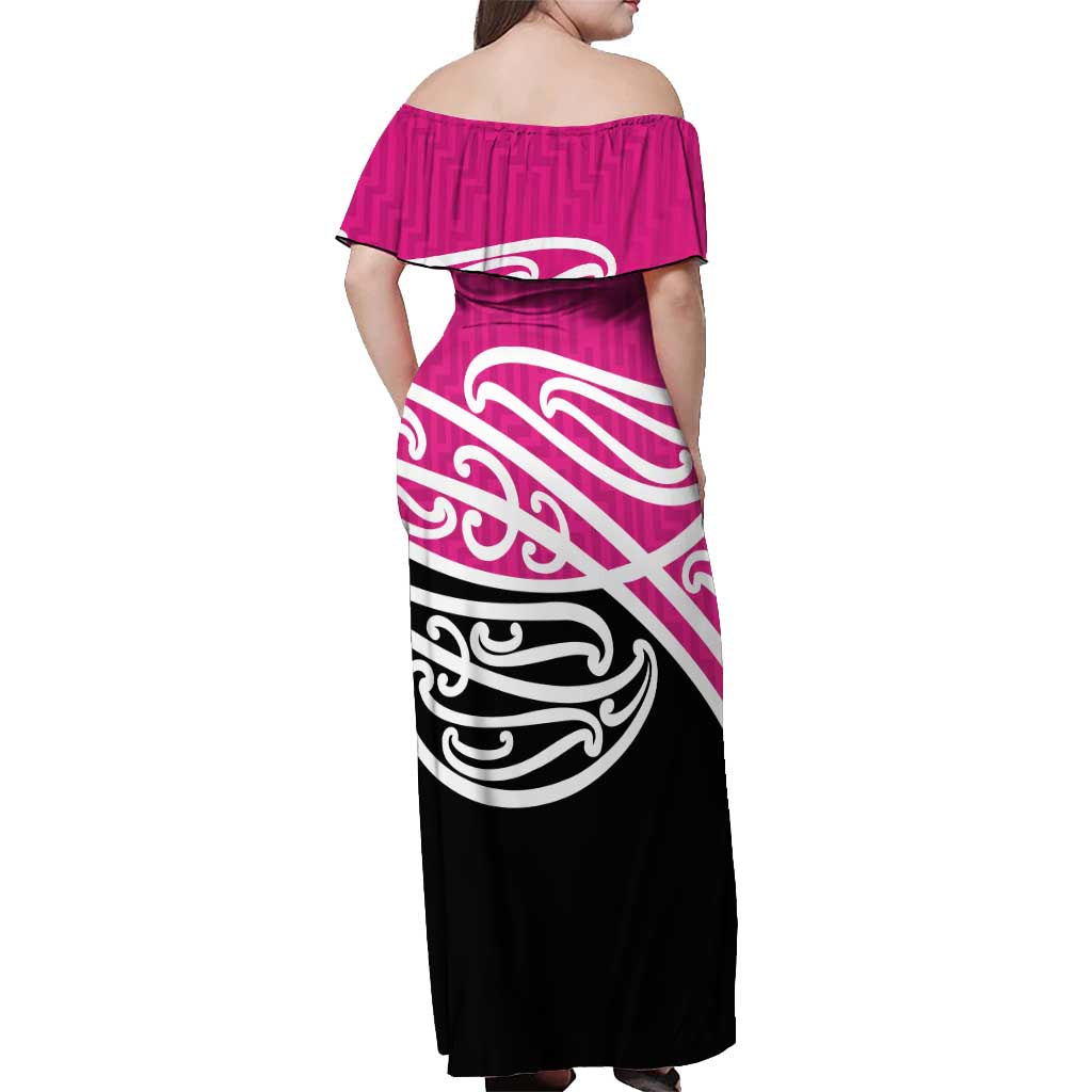 All Pink New Zealand Kowhai Ngutukak Off Shoulder Maxi Dress - Aussie Hoodie