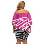 All Pink New Zealand Kowhai Ngutukak Off Shoulder Short Dress - Aussie Hoodie