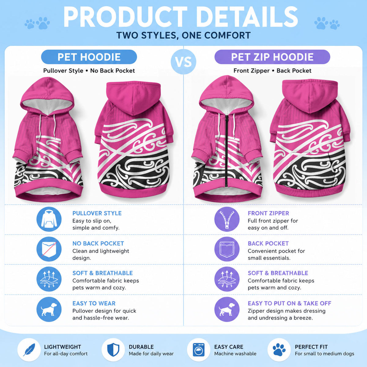All Pink New Zealand Kowhai Ngutukaka Pet Hoodie