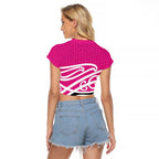 All Pink New Zealand Kowhai Ngutukak Raglan Cropped T Shirt - Aussie Hoodie