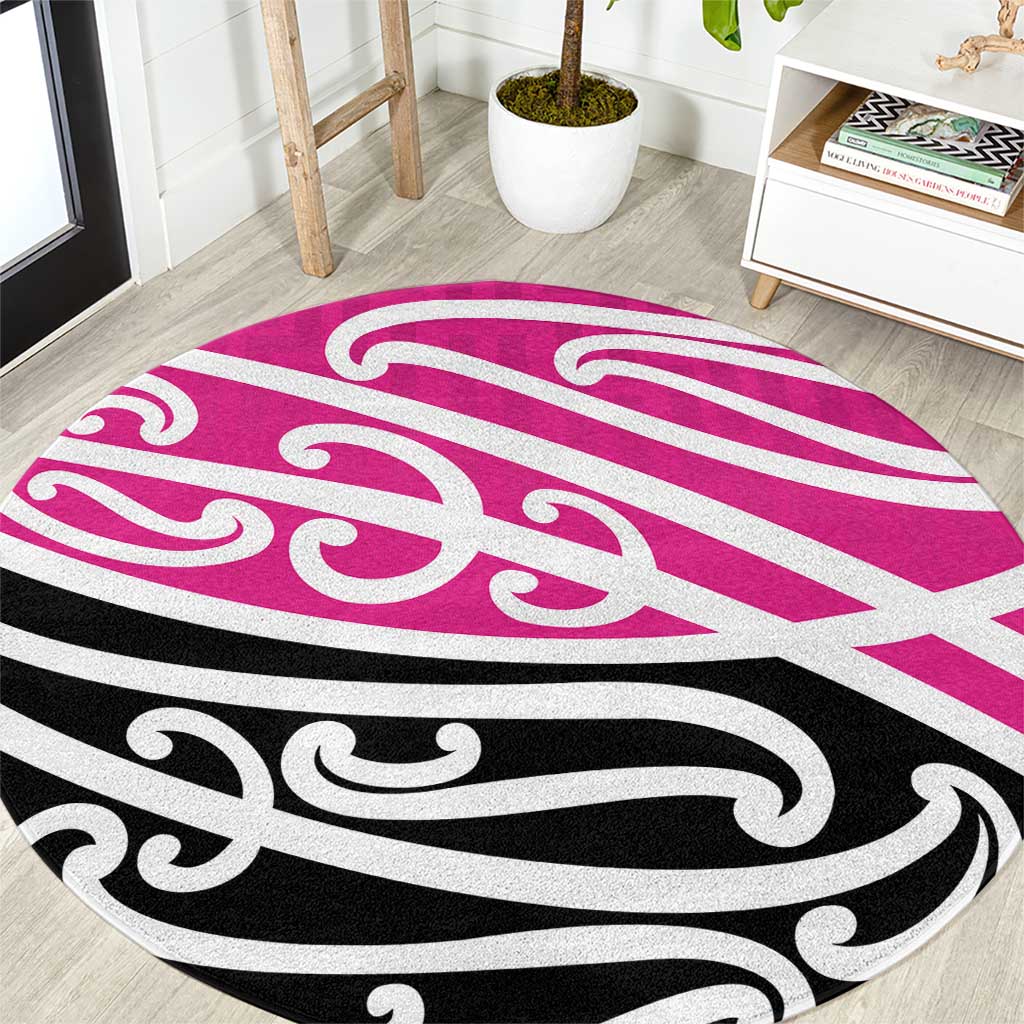 All Pink New Zealand Kowhai Ngutukak Round Carpet - Aussie Hoodie