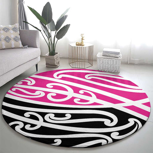 All Pink New Zealand Kowhai Ngutukak Round Carpet - Aussie Hoodie