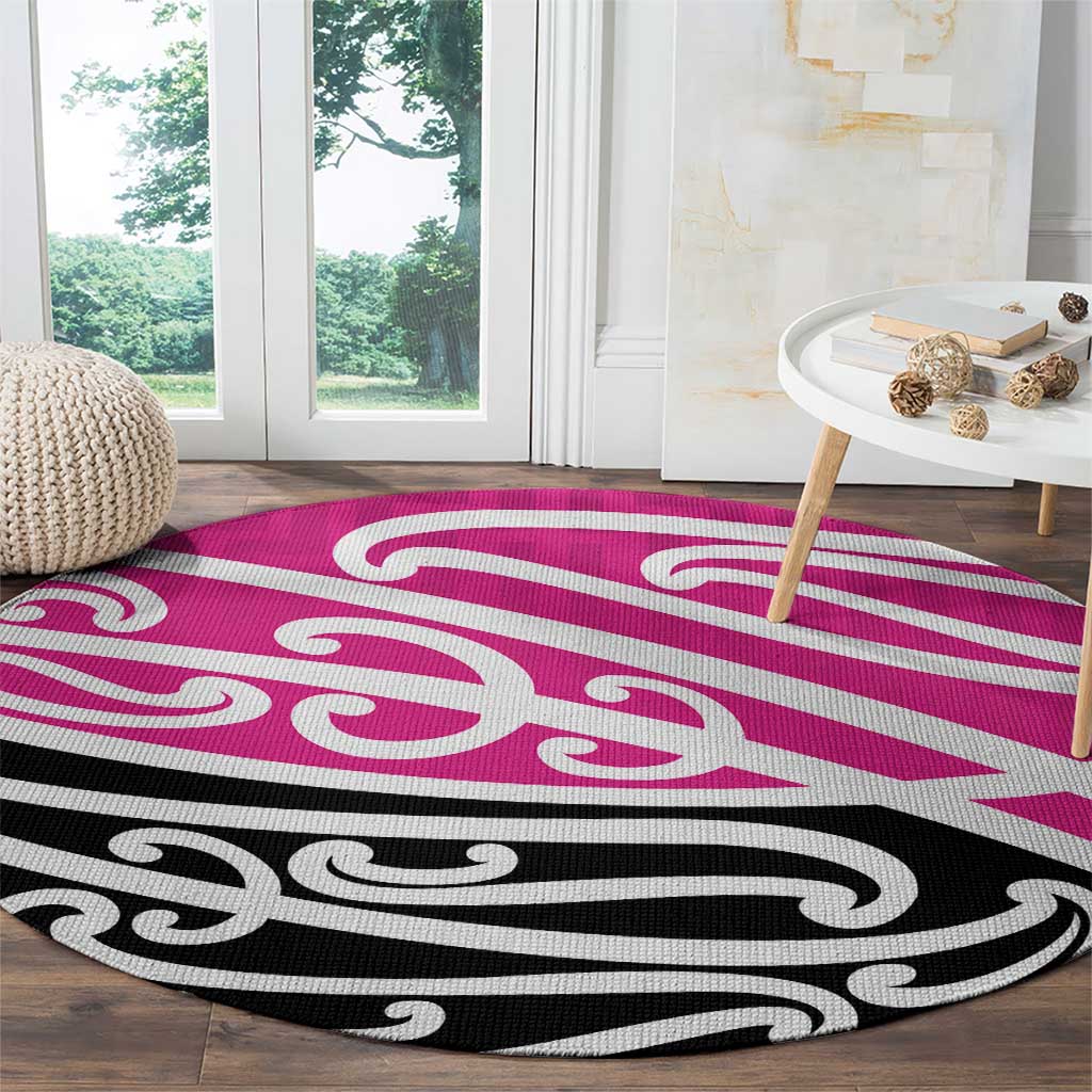 All Pink New Zealand Kowhai Ngutukak Round Carpet - Aussie Hoodie