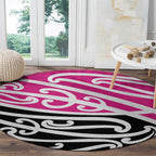 All Pink New Zealand Kowhai Ngutukak Round Carpet - Aussie Hoodie