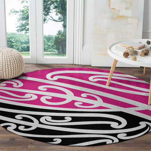 All Pink New Zealand Kowhai Ngutukak Round Carpet - Aussie Hoodie