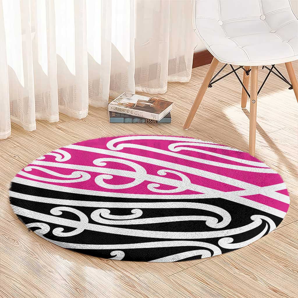 All Pink New Zealand Kowhai Ngutukak Round Carpet - Aussie Hoodie