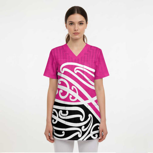 All Pink New Zealand Kowhai Ngutukak Scrub Top - Aussie Hoodie