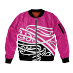 All Pink New Zealand Kowhai Ngutukak Sleeve Zip Bomber Jacket - Aussie Hoodie