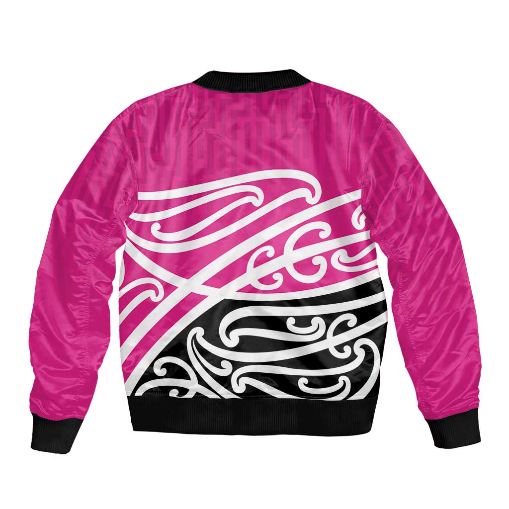 All Pink New Zealand Kowhai Ngutukak Sleeve Zip Bomber Jacket - Aussie Hoodie