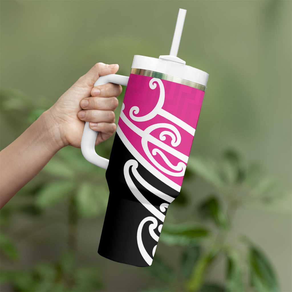 All Pink New Zealand Kowhai Ngutukak Tumbler With Handle - Aussie Hoodie
