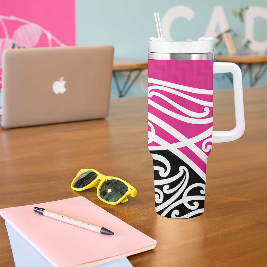 All Pink New Zealand Kowhai Ngutukak Tumbler With Handle - Aussie Hoodie