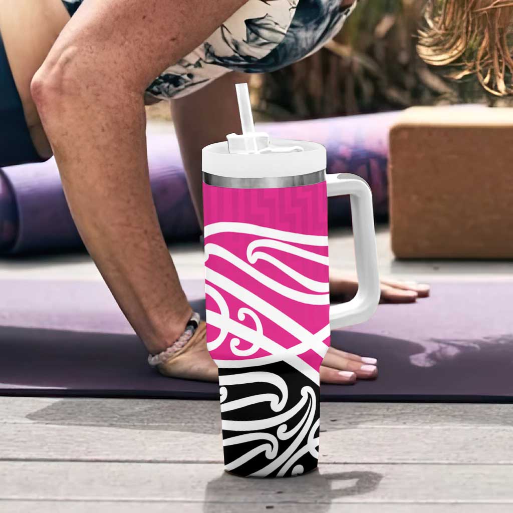 All Pink New Zealand Kowhai Ngutukak Tumbler With Handle - Aussie Hoodie