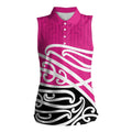 All Pink New Zealand Kowhai Ngutukak Women Sleeveless Polo Shirt - Aussie Hoodie