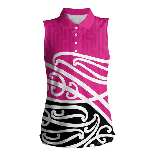 All Pink New Zealand Kowhai Ngutukak Women Sleeveless Polo Shirt - Aussie Hoodie