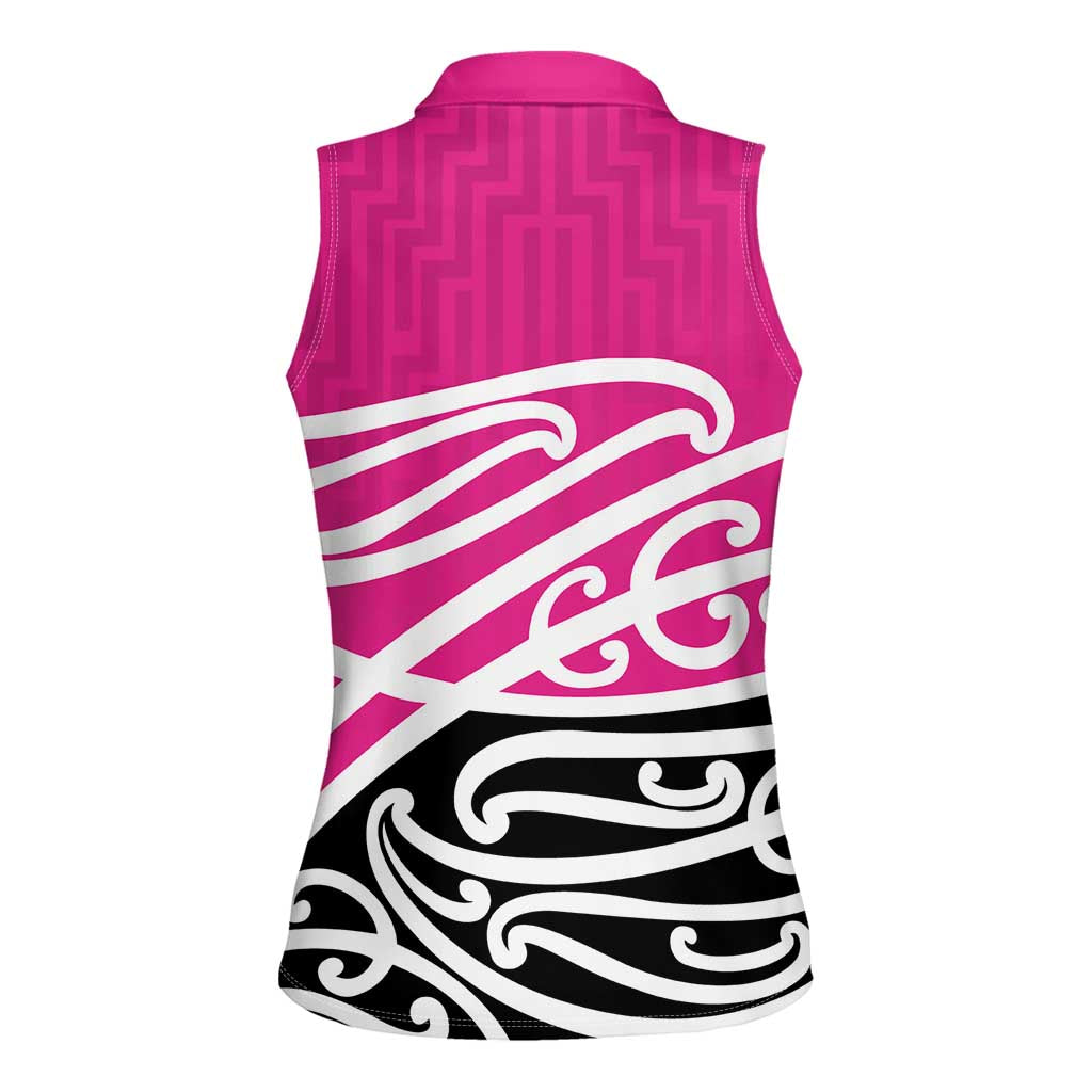 All Pink New Zealand Kowhai Ngutukak Women Sleeveless Polo Shirt - Aussie Hoodie