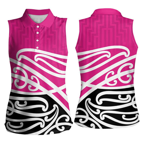 All Pink New Zealand Kowhai Ngutukak Women Sleeveless Polo Shirt - Aussie Hoodie