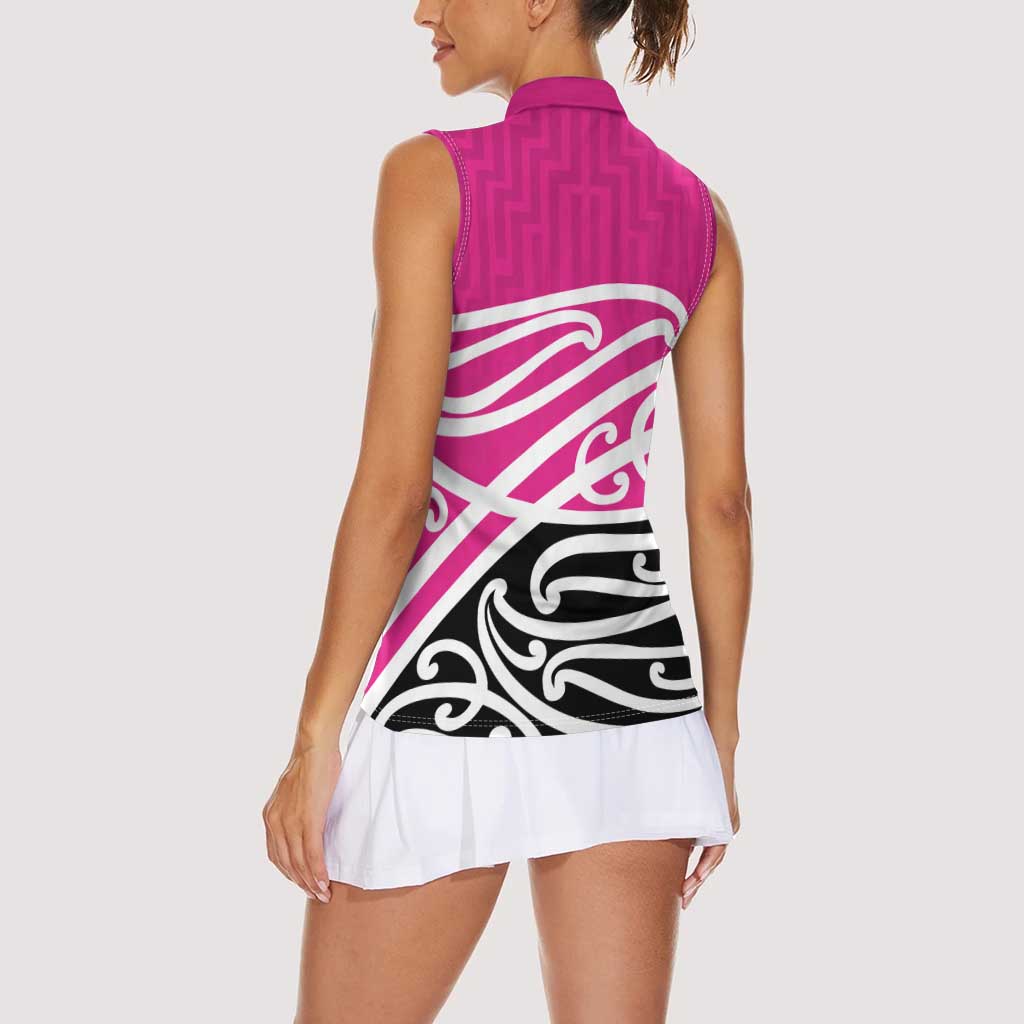 All Pink New Zealand Kowhai Ngutukak Women Sleeveless Polo Shirt - Aussie Hoodie