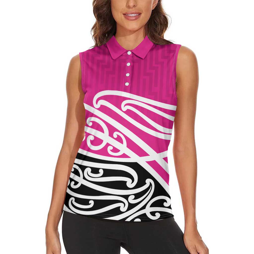 All Pink New Zealand Kowhai Ngutukak Women Sleeveless Polo Shirt - Aussie Hoodie