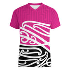 All Pink New Zealand Kowhai Ngutukak Women V-Neck T-Shirt - Aussie Hoodie