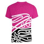 All Pink New Zealand Kowhai Ngutukak Women V-Neck T-Shirt - Aussie Hoodie