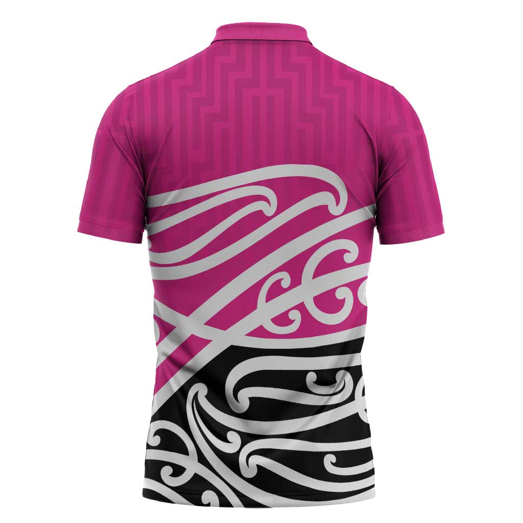 All Pink New Zealand Kowhai Ngutukak Zipper Polo Shirt - Aussie Hoodie