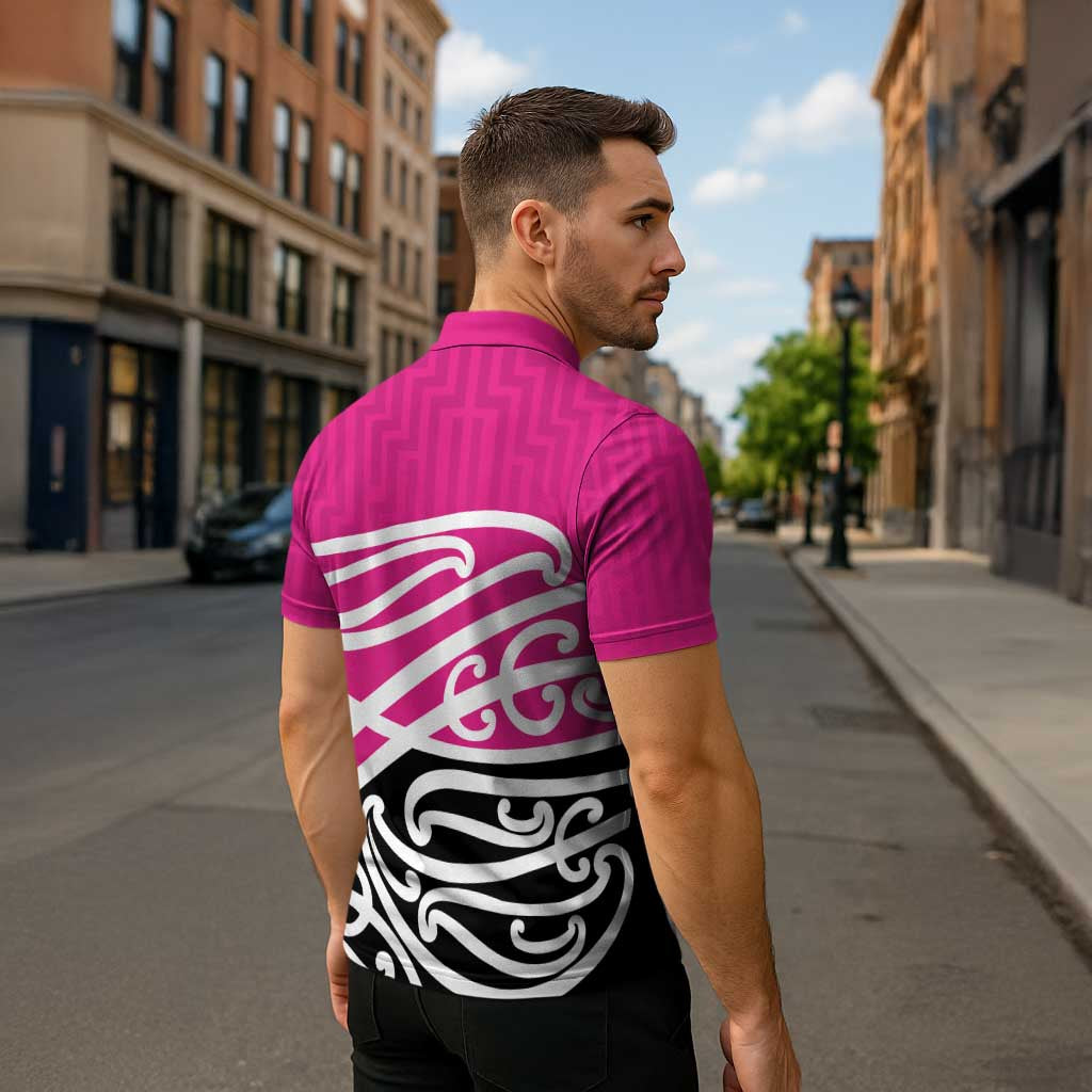All Pink New Zealand Kowhai Ngutukak Zipper Polo Shirt - Aussie Hoodie