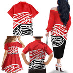 All Red New Zealand Kowhai Ngutukak Family Matching Off The Shoulder Long Sleeve Dress and Hawaiian Shirt - Aussie Hoodie