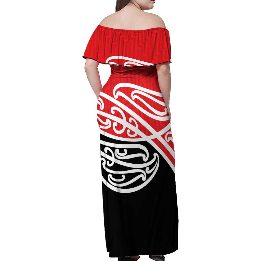 All Red New Zealand Kowhai Ngutukak Family Matching Off Shoulder Maxi Dress and Hawaiian Shirt - Aussie Hoodie