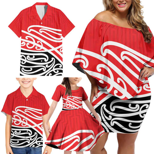 All Red New Zealand Kowhai Ngutukak Family Matching Off Shoulder Short Dress and Hawaiian Shirt - Aussie Hoodie