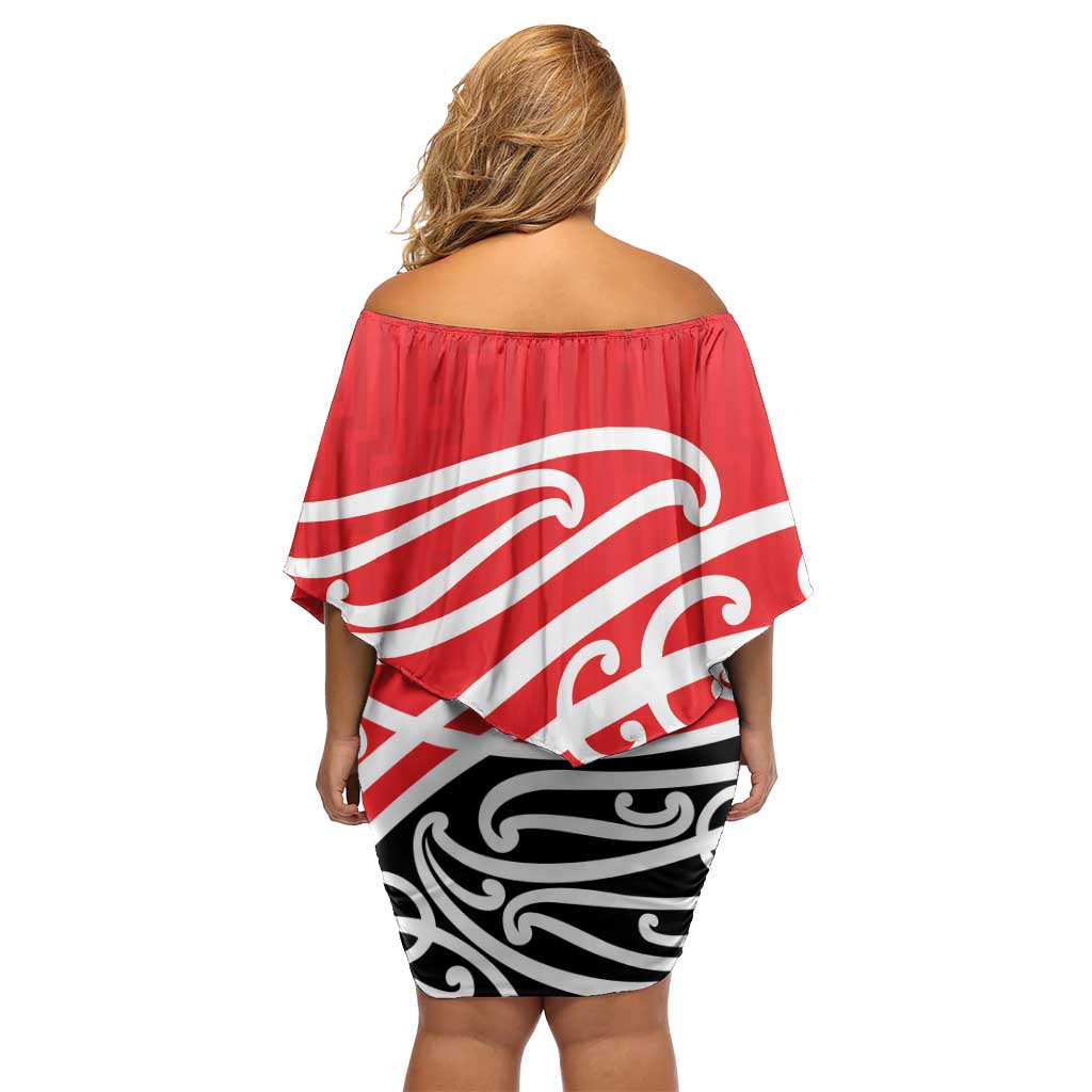 All Red New Zealand Kowhai Ngutukak Family Matching Off Shoulder Short Dress and Hawaiian Shirt - Aussie Hoodie