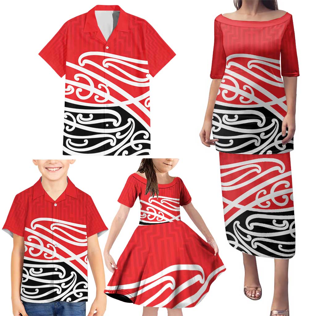 All Red New Zealand Kowhai Ngutukak Family Matching Puletasi and Hawaiian Shirt - Aussie Hoodie