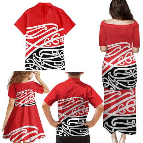 All Red New Zealand Kowhai Ngutukak Family Matching Puletasi and Hawaiian Shirt - Aussie Hoodie