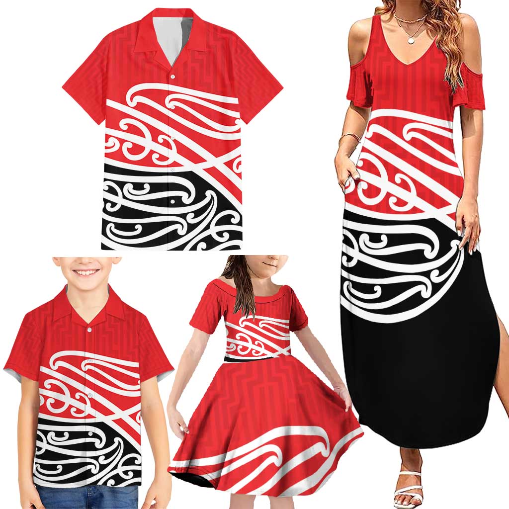 All Red New Zealand Kowhai Ngutukak Family Matching Summer Maxi Dress and Hawaiian Shirt - Aussie Hoodie