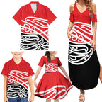 All Red New Zealand Kowhai Ngutukak Family Matching Summer Maxi Dress and Hawaiian Shirt - Aussie Hoodie