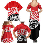 All Red New Zealand Kowhai Ngutukak Family Matching Summer Maxi Dress and Hawaiian Shirt - Aussie Hoodie