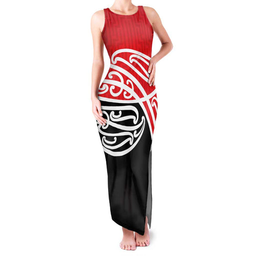 All Red New Zealand Kowhai Ngutukak Family Matching Tank Maxi Dress and Hawaiian Shirt - Aussie Hoodie