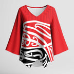 All Red New Zealand Kowhai Ngutukak Kimono Sleeve Blouse - Aussie Hoodie