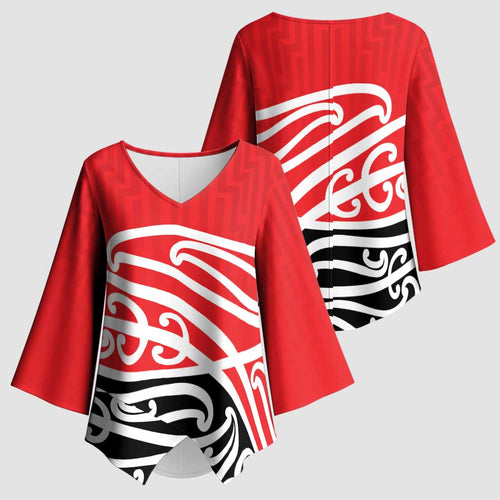 All Red New Zealand Kowhai Ngutukak Kimono Sleeve Blouse - Aussie Hoodie