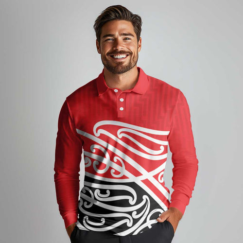All Red New Zealand Kowhai Ngutukak Long Sleeve Polo Shirt - Aussie Hoodie