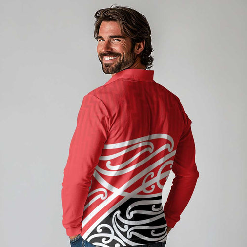 All Red New Zealand Kowhai Ngutukak Long Sleeve Polo Shirt - Aussie Hoodie