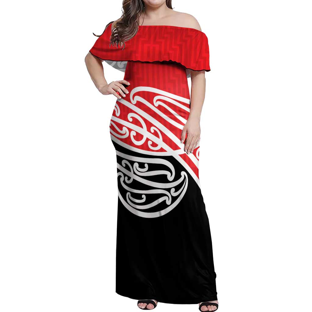 All Red New Zealand Kowhai Ngutukak Off Shoulder Maxi Dress - Aussie Hoodie