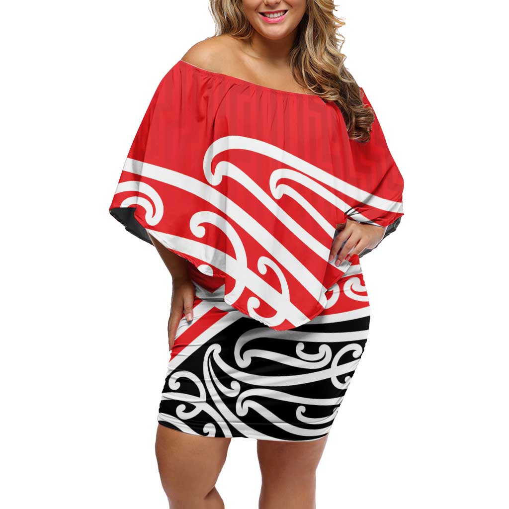 All Red New Zealand Kowhai Ngutukak Off Shoulder Short Dress - Aussie Hoodie