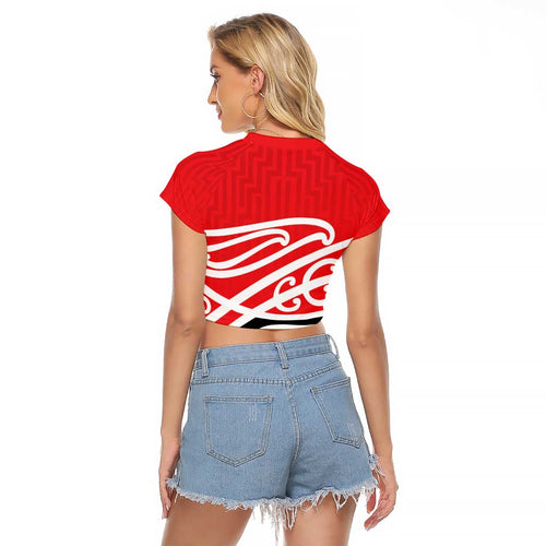 All Red New Zealand Kowhai Ngutukak Raglan Cropped T Shirt - Aussie Hoodie