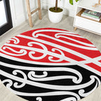 All Red New Zealand Kowhai Ngutukak Round Carpet - Aussie Hoodie
