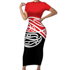 All Red New Zealand Kowhai Ngutukak Short Sleeve Bodycon Dress - Aussie Hoodie