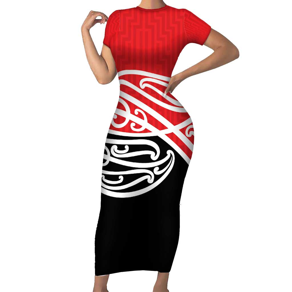 All Red New Zealand Kowhai Ngutukak Short Sleeve Bodycon Dress - Aussie Hoodie