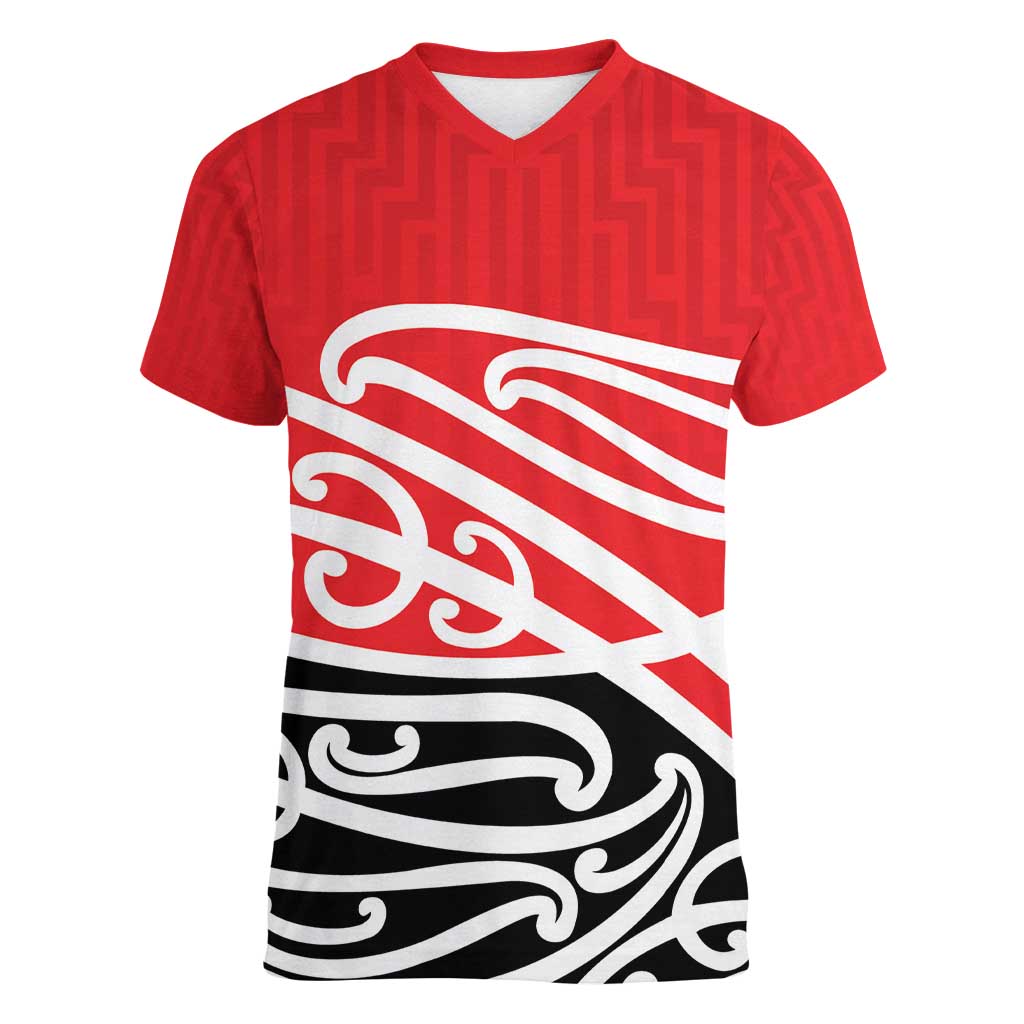 All Red New Zealand Kowhai Ngutukak Women V-Neck T-Shirt - Aussie Hoodie