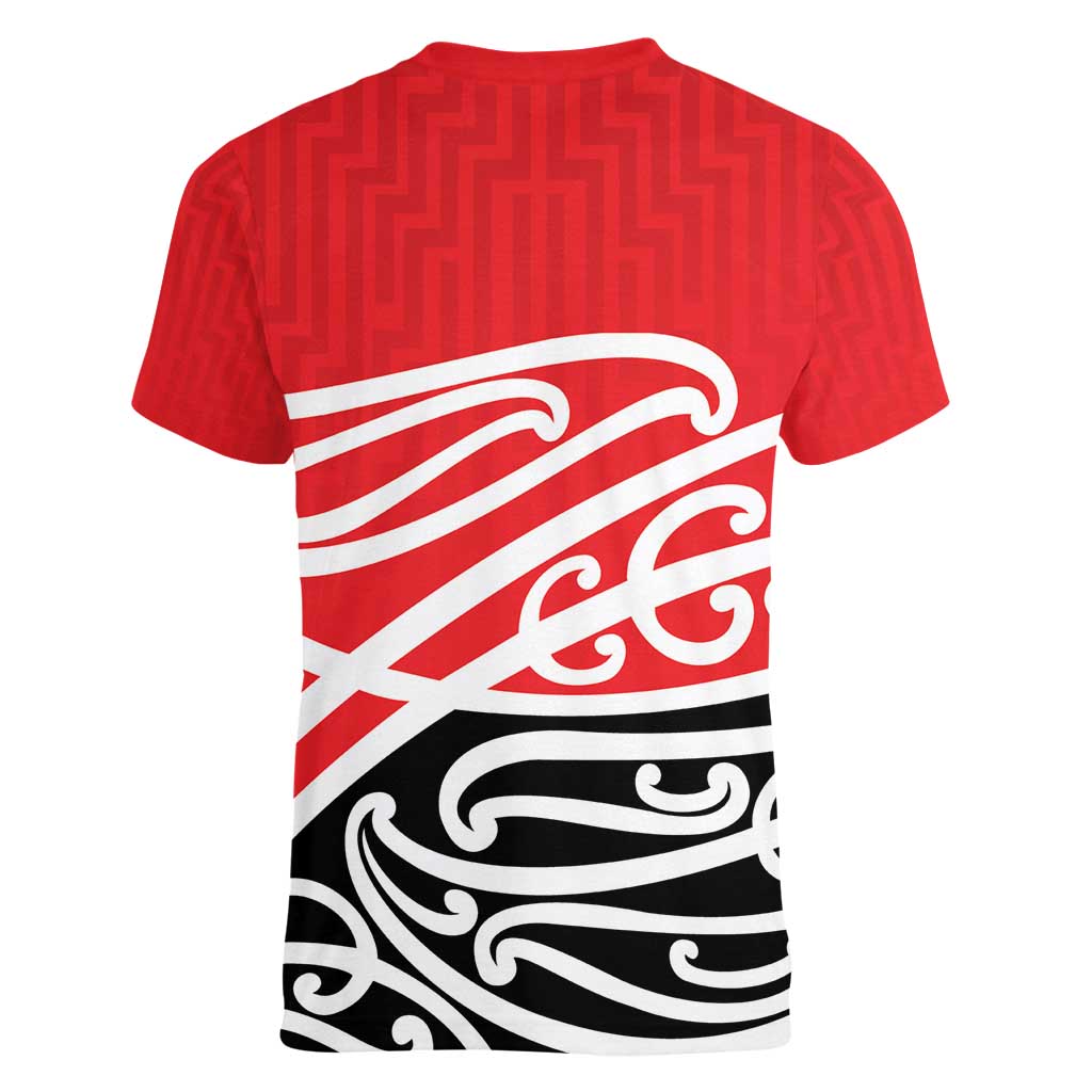All Red New Zealand Kowhai Ngutukak Women V-Neck T-Shirt - Aussie Hoodie