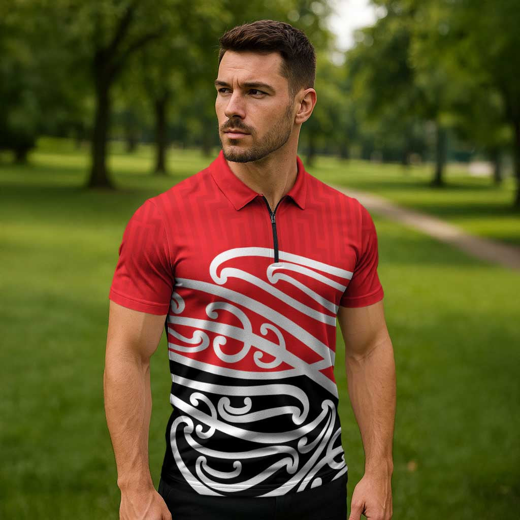 All Red New Zealand Kowhai Ngutukak Zipper Polo Shirt - Aussie Hoodie